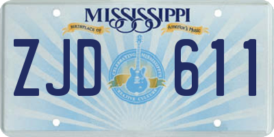 MS license plate ZJD611
