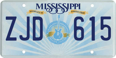 MS license plate ZJD615