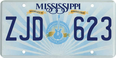 MS license plate ZJD623