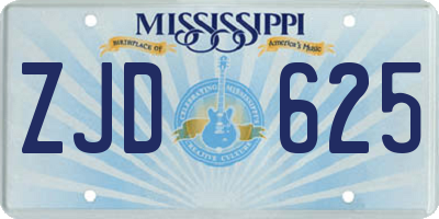 MS license plate ZJD625