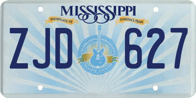 MS license plate ZJD627