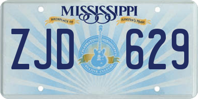 MS license plate ZJD629