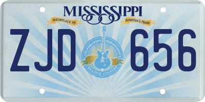 MS license plate ZJD656