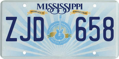 MS license plate ZJD658