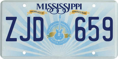 MS license plate ZJD659