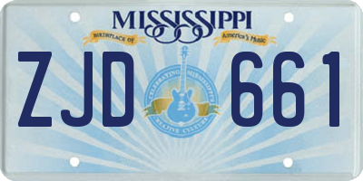 MS license plate ZJD661