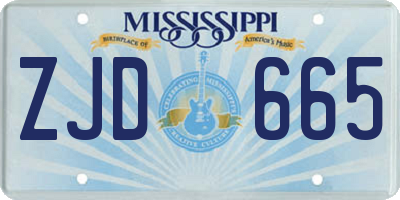 MS license plate ZJD665