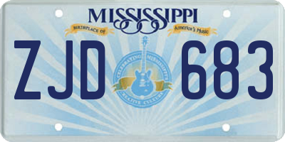 MS license plate ZJD683
