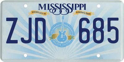 MS license plate ZJD685