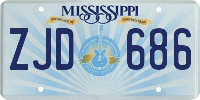 MS license plate ZJD686