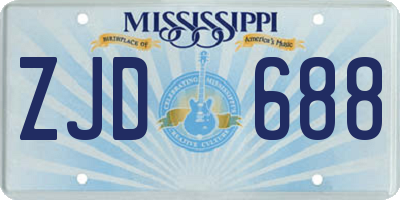MS license plate ZJD688