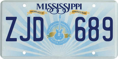MS license plate ZJD689