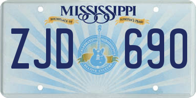 MS license plate ZJD690