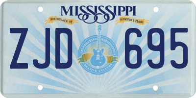 MS license plate ZJD695