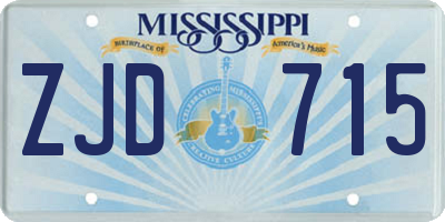 MS license plate ZJD715