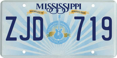 MS license plate ZJD719