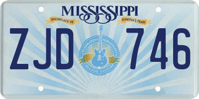 MS license plate ZJD746