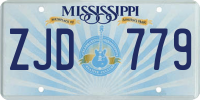 MS license plate ZJD779