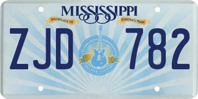 MS license plate ZJD782