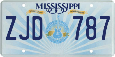 MS license plate ZJD787