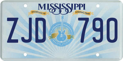 MS license plate ZJD790