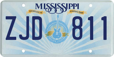 MS license plate ZJD811