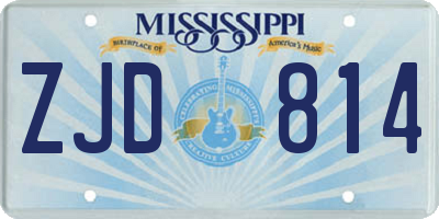 MS license plate ZJD814