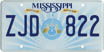 MS license plate ZJD822