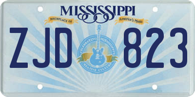 MS license plate ZJD823