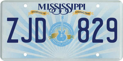 MS license plate ZJD829