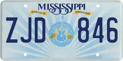 MS license plate ZJD846