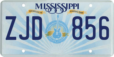 MS license plate ZJD856