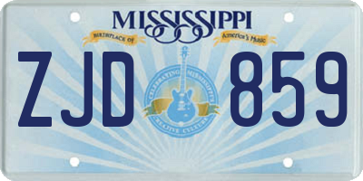 MS license plate ZJD859