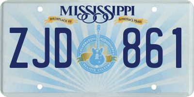MS license plate ZJD861