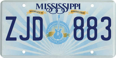 MS license plate ZJD883