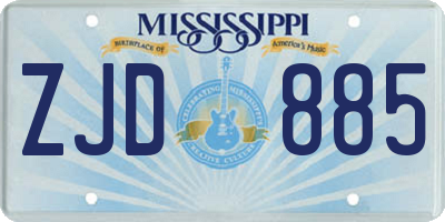 MS license plate ZJD885