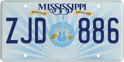 MS license plate ZJD886
