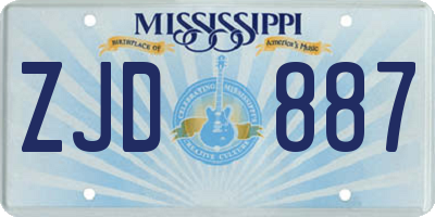MS license plate ZJD887