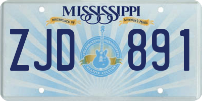 MS license plate ZJD891