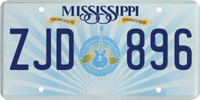 MS license plate ZJD896