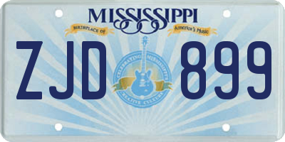 MS license plate ZJD899
