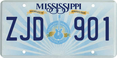 MS license plate ZJD901