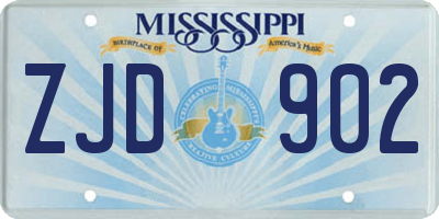 MS license plate ZJD902
