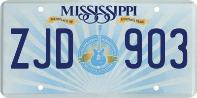 MS license plate ZJD903