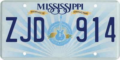 MS license plate ZJD914