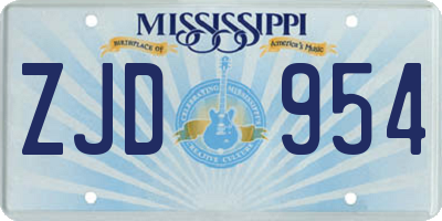 MS license plate ZJD954