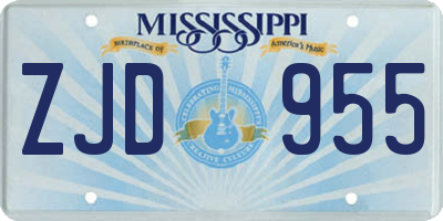 MS license plate ZJD955