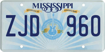 MS license plate ZJD960