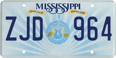 MS license plate ZJD964