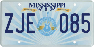 MS license plate ZJE085